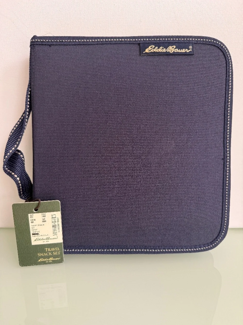 Eddie Bauer Travel Snack Set NWT Navy Picnic Cheese Board Corkscrew Kit